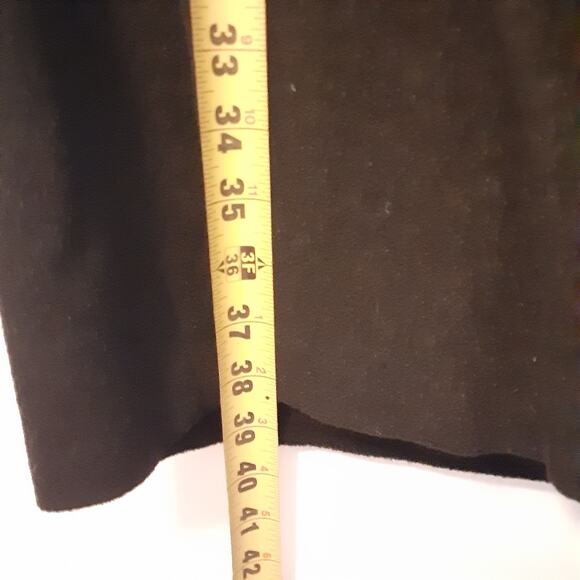 Vintage EINIGER Black Wool, Button-Down Fur Trim Collar Swing Coat Sears - Picture 9 of 9